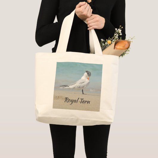 Royal Tern Fun Beach Grote Tote Bag (Voorkant (product))