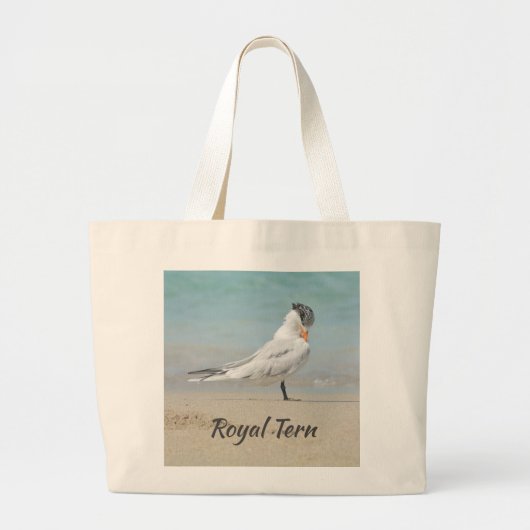 Royal Tern Fun Beach Grote Tote Bag (Voorkant)