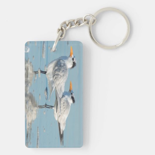 Royal Terns op strand Sleutelhanger (achterkant)