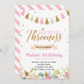 Royal three eness verjaardagsuitnodiging kaart (Voorkant / Achterkant)