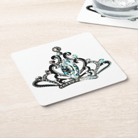 "Royal Tiara Kartonnen Onderzetters (Schuin)