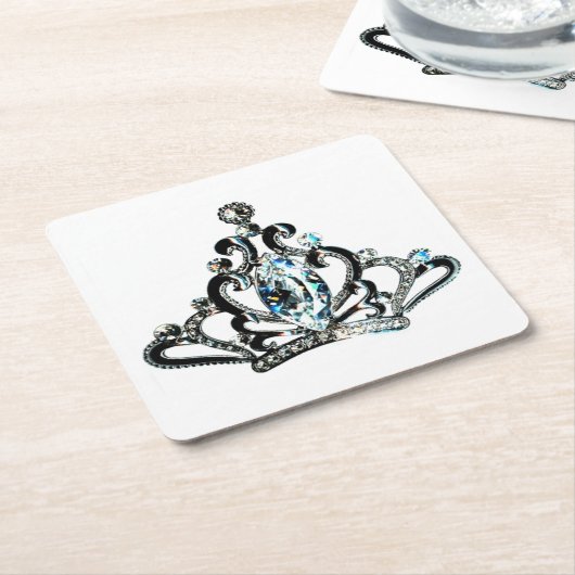"Royal+Tiara" Kartonnen Onderzetters (Schuin)