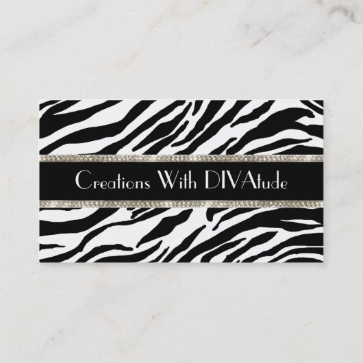 Royal Tiara Zebra Print Visitekaartje (Achterkant)