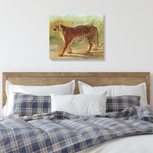 Royal Tiger Marching (door Rosa Bonheur) Canvas Afdruk (Insitu (Slaapkamer))
