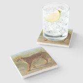 Royal Tiger Marching (door Rosa Bonheur) Stenen Onderzetter (Zijkant)