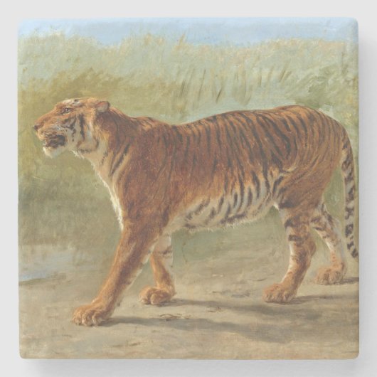 Royal Tiger Marching (door Rosa Bonheur) Stenen Onderzetter (Voorkant)