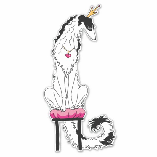 Royal Tri Borzoi Die Cut Vinyl Sticker (Voorkant)
