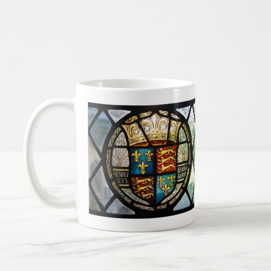 Royal Tudor Coat of Arms Henry VIII Glas in lood Koffiemok (Links)