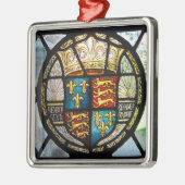 Royal Tudor Coat of Arms Henry VIII Glas in lood Metalen Ornament (Links)