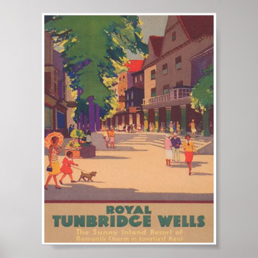 Royal Tunbridge Wells England Vintage Travel Poster (Voorkant)