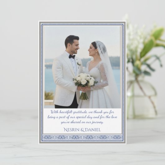 Royal Turkish Wedding Thank You Card Bedankkaart (Staand voorkant)