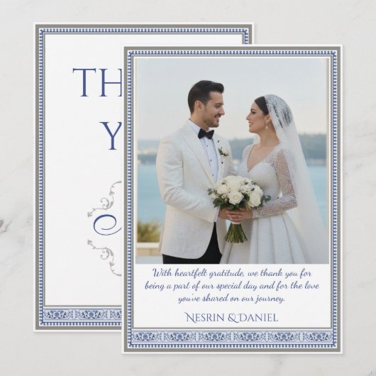 Royal Turkish Wedding Thank You Card Bedankkaart (Voorkant / Achterkant)