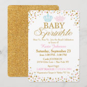 Royal Twins Gold Glitter Sprinkle Baby shower Kaart (Voorkant / Achterkant)