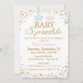 Royal Twins Gold Glitter Sprinkle Baby shower Kaart (Voorkant)