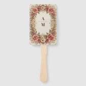 Royal Victoriaans Bloemen Ornamenten Bruiloft Handwaaier (Voorkant)
