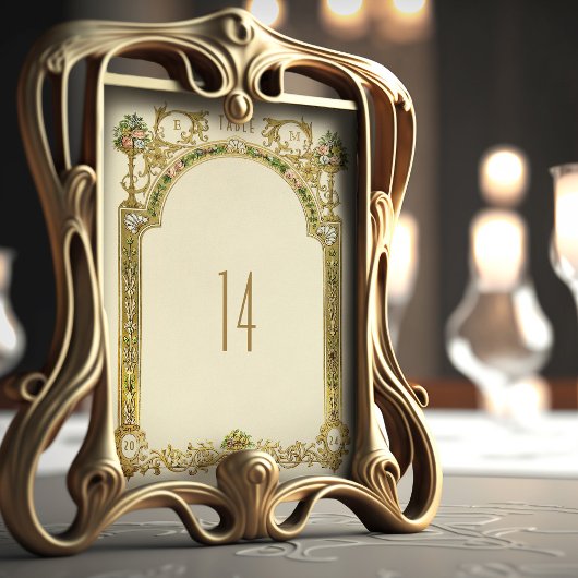 Royal Victoriaans Bloemen Tafel Nummer Kaart