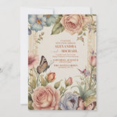 Royal Victoriaans bruiloft bloemenOrnamenten Kaart (Voorkant)