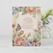 Royal Victoriaans bruiloft bloemenOrnamenten Kaart (Staand voorkant)