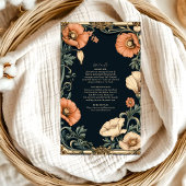 Royal Victoriaans bruiloft grillige bloemenbruilof Informatiekaartje