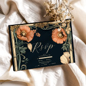 Royal Victoriaans bruiloft grillige bloemenbruilof RSVP Kaartje