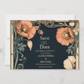 Royal Victoriaans bruiloft grillige bloemenbruilof Save The Date (Voorkant)