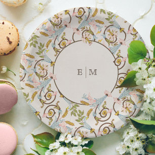 Royal Victoriaans Elegant Bloemen Bruiloft Papieren Bordje