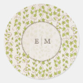 Royal Victoriaans Elegant Bloemen Bruiloft Ronde Sticker (Voorkant)