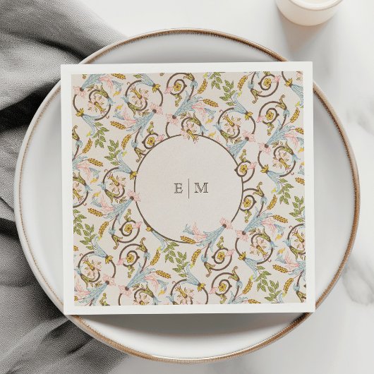 Royal Victoriaans Elegant Bloemen Bruiloft Servet