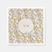 Royal Victoriaans Elegant Bloemen Bruiloft Servet (Voorkant)