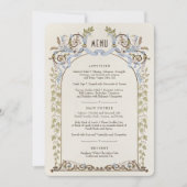 Royal Victoriaans Elegantie Waterverf Menu Kaart (Voorkant)