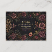 Royal Victoriaans Floral Gothic Bridal Informatiekaartje (Voorkant)