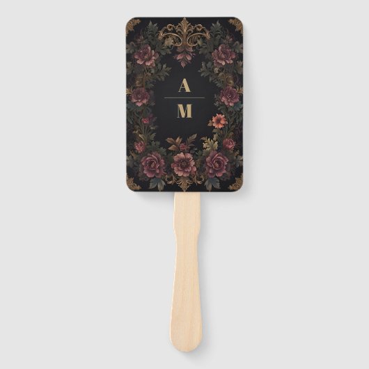 Royal Victoriaans Floral Gothic bruiloft Handwaaier (Voorkant)