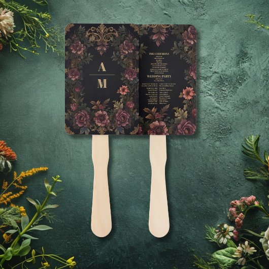 Royal Victoriaans Floral Gothic bruiloft Handwaaier