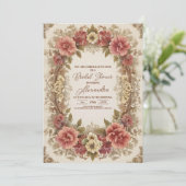 Royal Victoriaans Floral Ornamenten Vrijgezellenfe Kaart (Staand voorkant)