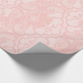 Royal Victoriaans Floral  Pink Lace Cadeaupapier (Hoek)
