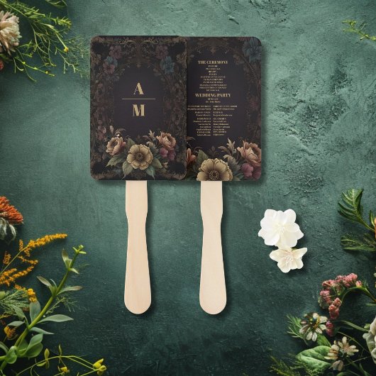 Royal Victoriaans Gothic Bloemen Bruiloft Handwaaier