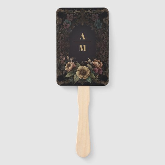 Royal Victoriaans Gothic Bloemen Bruiloft Handwaaier (Voorkant)