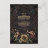 Royal Victoriaans Gothic Bloemen Bruiloft Informatiekaartje (Voorkant)