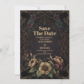 Royal Victoriaans Gothic Bloemen Bruiloft Save The Date (Voorkant)