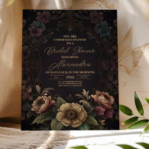 Royal Victoriaans Gothic Floral Bridal Kaart