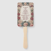 Royal Victoriaans grillige bloemenbruiloft Handwaaier (Achterkant)