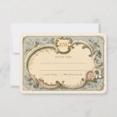 Royal Victoriaans RSVP-kaart met  bloemen Kaart (Voorkant)