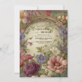 Royal Victoriaans Tuin Bruiloft Kaart (Voorkant)