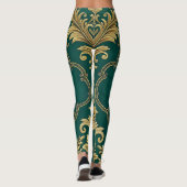 Royal Victorian Seamless Pattern – Golden Ornament Leggings (Achterkant)