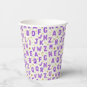 Royal Violet Alphabet Sparkle Papieren Bekers (Voorkant)