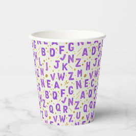 Royal Violet Alphabet Sparkle Papieren Bekers