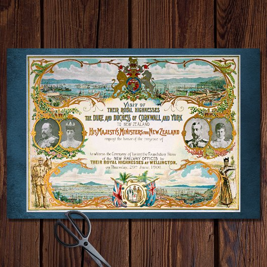Royal Visit Historic Ephemera Decoupage Paper Tissuepapier