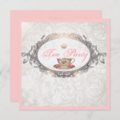 Royal Vrijgezellenfeest Tea Party Kaart (Voorkant / Achterkant)