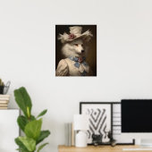 Royal Vrouw Witte Wolf  Print, Dark Moody Poster (Thuiskantoor)