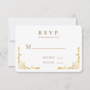 Royal Wedding Bourgondië Gold Wedding RSVP Kaartje